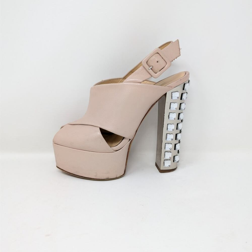 Giuseppe Zanotti Crystal Heel Platform Sandals Nude Pink EU 36.5 - Picture 16 of 16